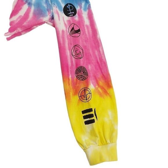 Pink Floyd Hoodie Womens XL Multicolor Cropped Tie Dye The Dark Side Of The Moon - Picture 6 of 12